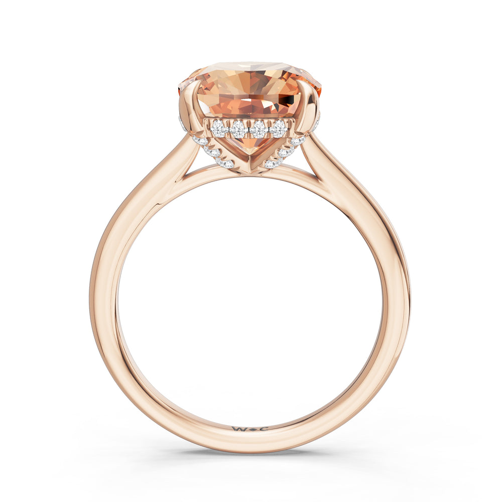 The Verdelle Ring with 9X9 MM Cut Diamond in 14KT Rose Gold view 2
