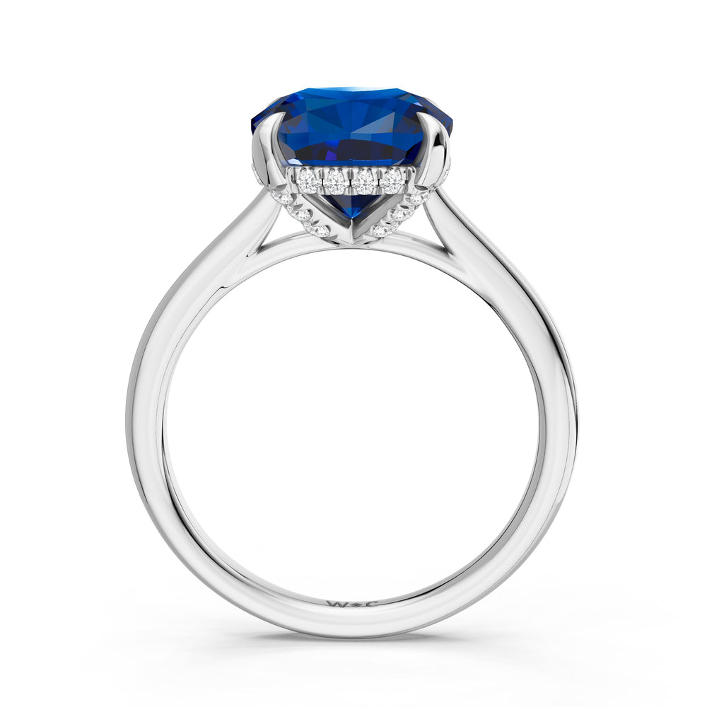The Verdelle Ring with 9X9 MM Cut Diamond in 14KT Platinum view 2
