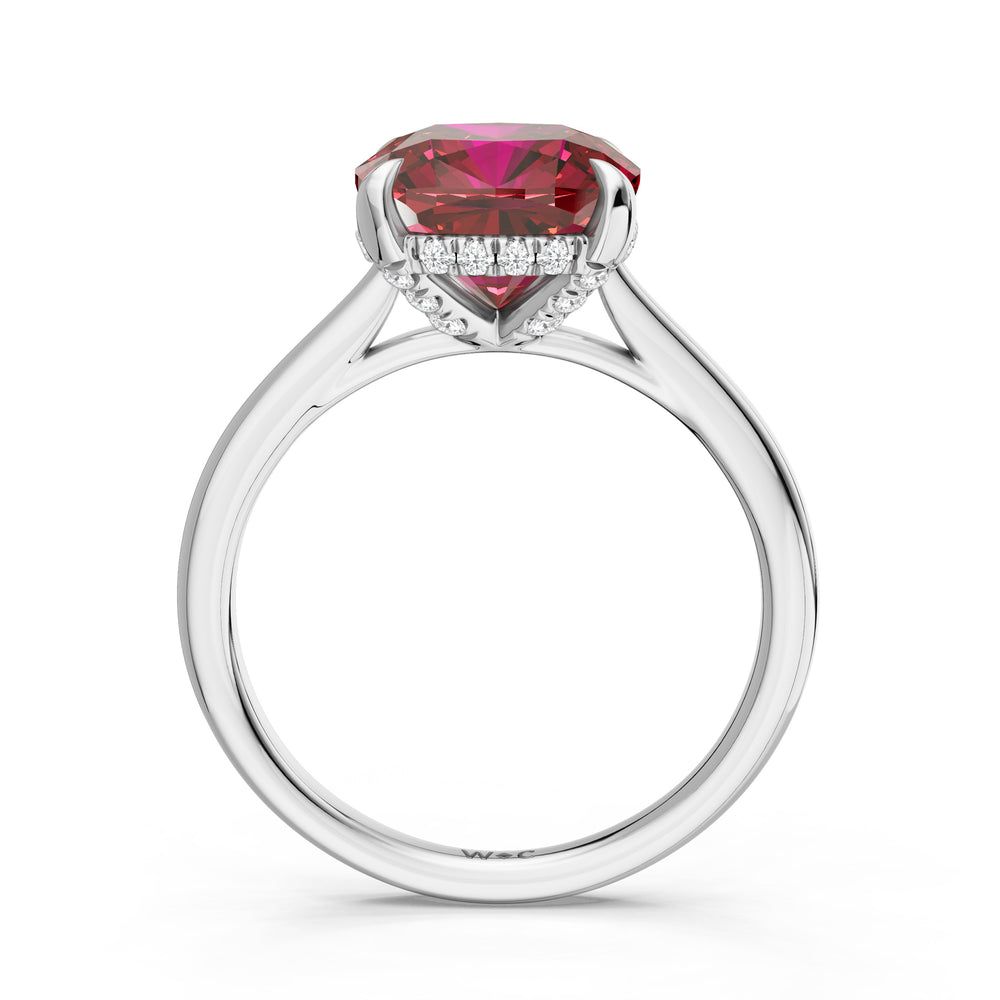 The Verdelle Ring with 9X9 MM Cut Diamond in 14KT Platinum view 2
