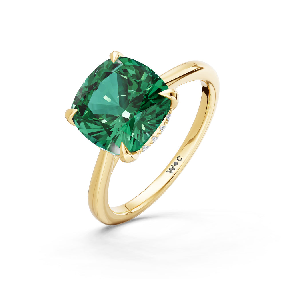 The Verdelle Ring with 9X9 MM Cut Diamond in 14KT Yellow Gold view 3

