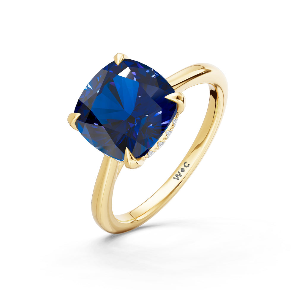 The Verdelle Ring with 9X9 MM Cut Diamond in 14KT Yellow Gold view 3
