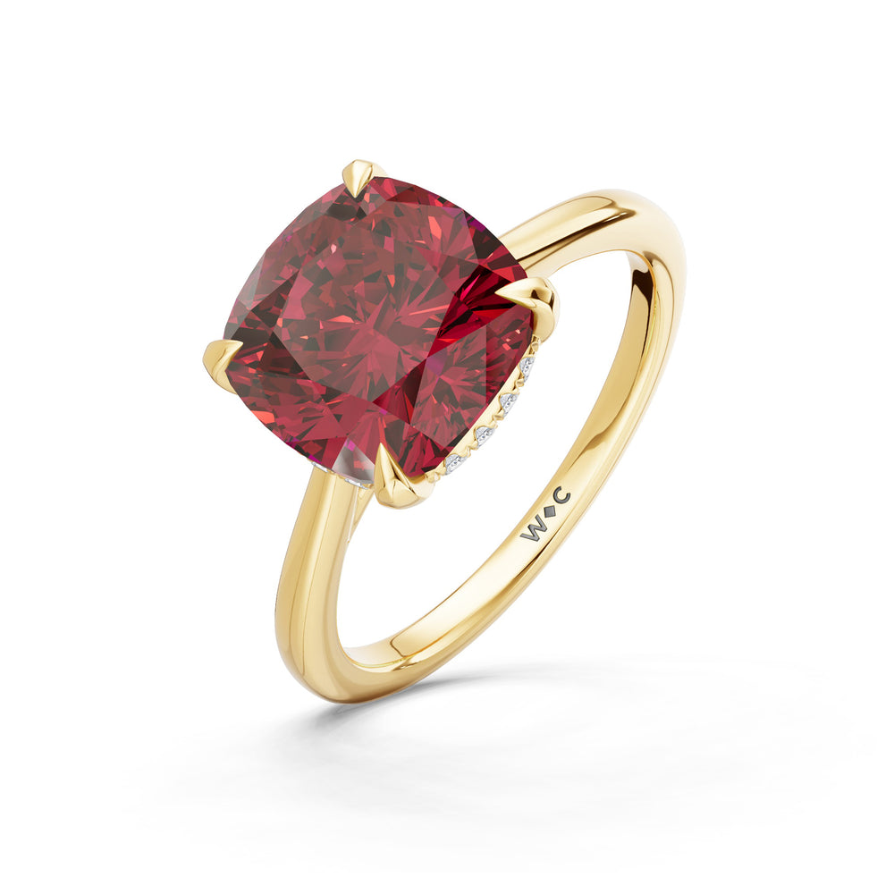 The Verdelle Ring with 9X9 MM Cut Diamond in 14KT Yellow Gold view 3
