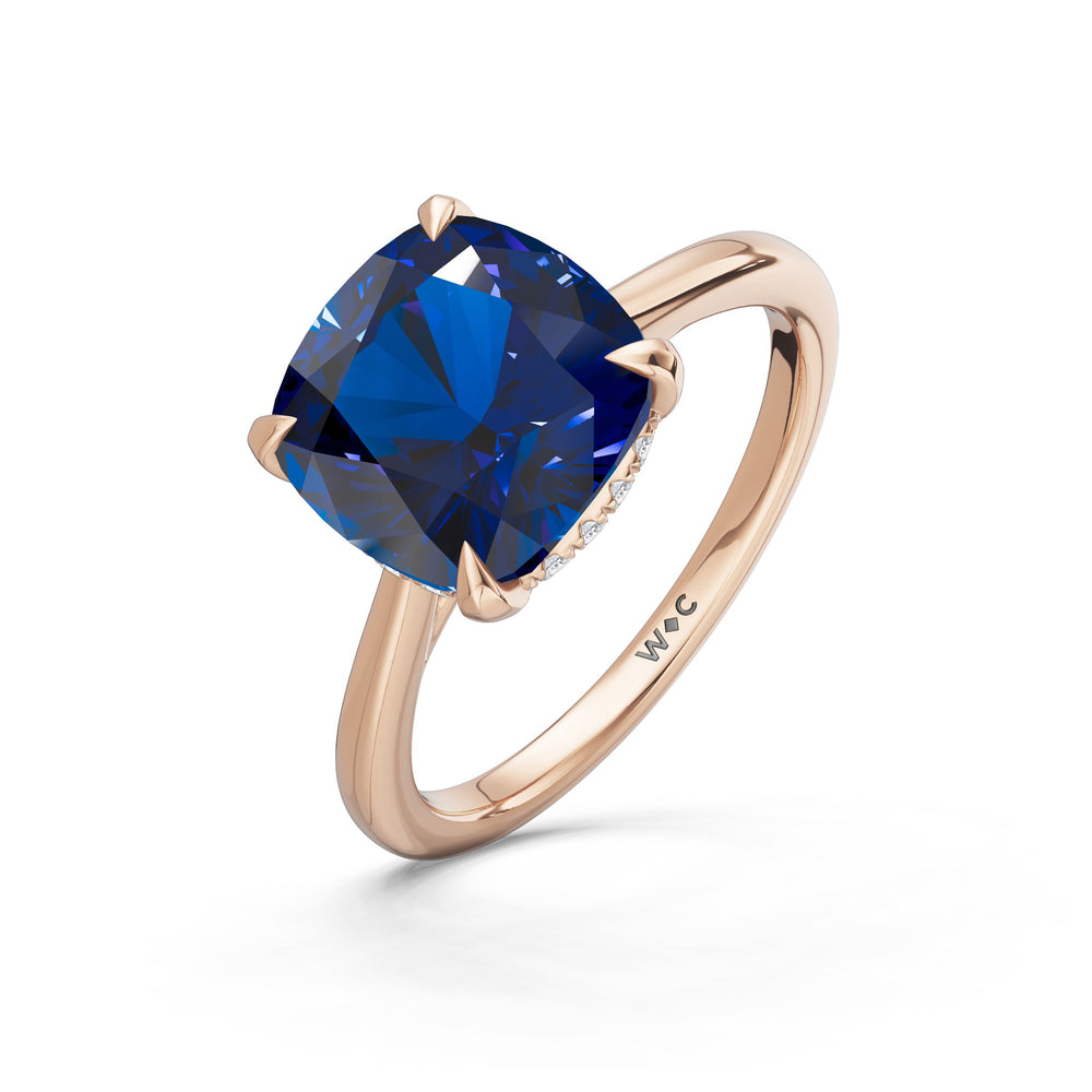 The Verdelle Ring with 9X9 MM Cut Diamond in 14KT Rose Gold view 3
