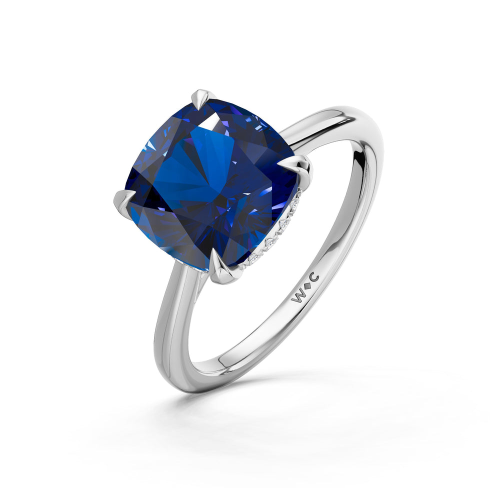 The Verdelle Ring with 9X9 MM Cut Diamond in 14KT Platinum view 3
