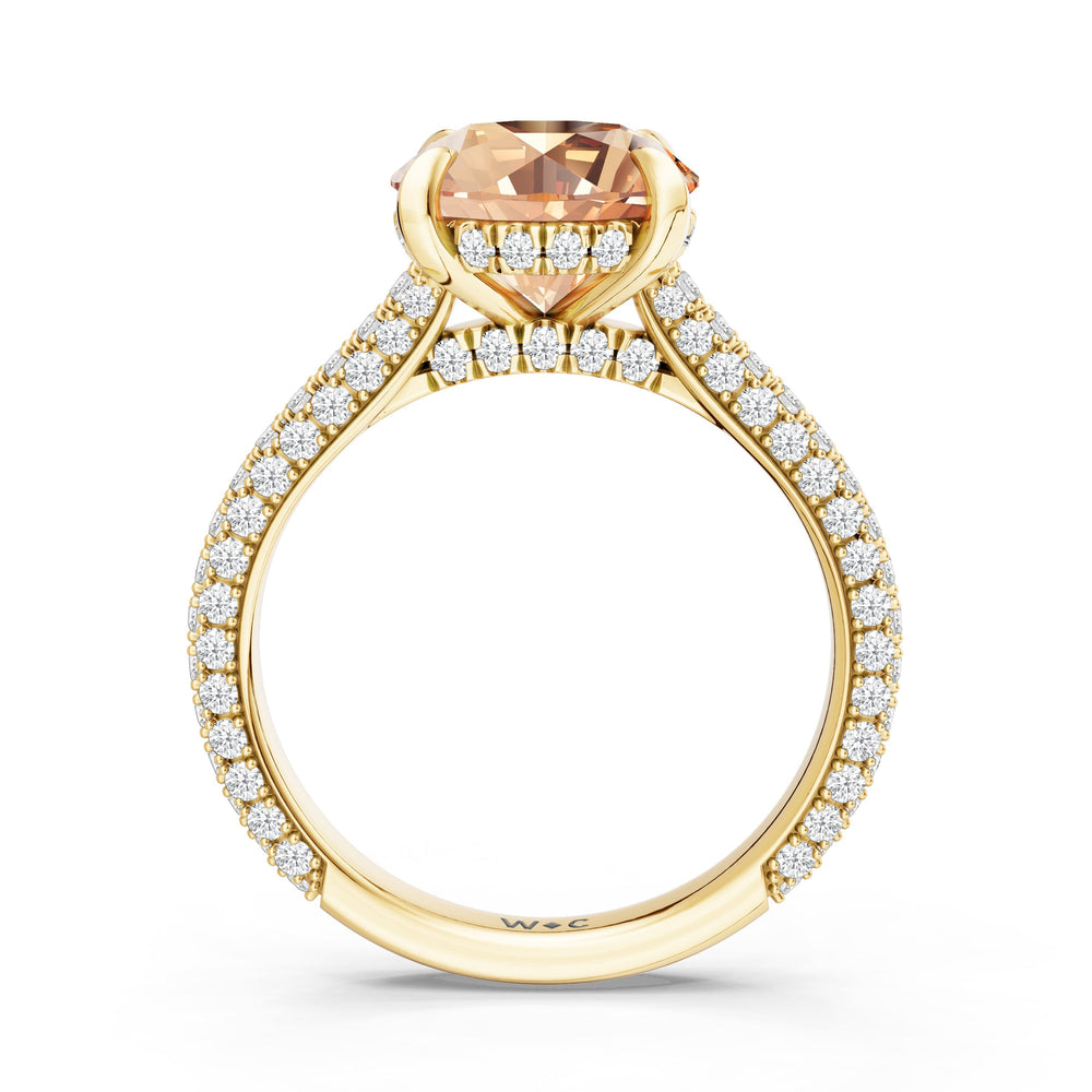 The Mariner Ring with Created Morganite Cut Diamond in 14KT Yellow Gold view 2

