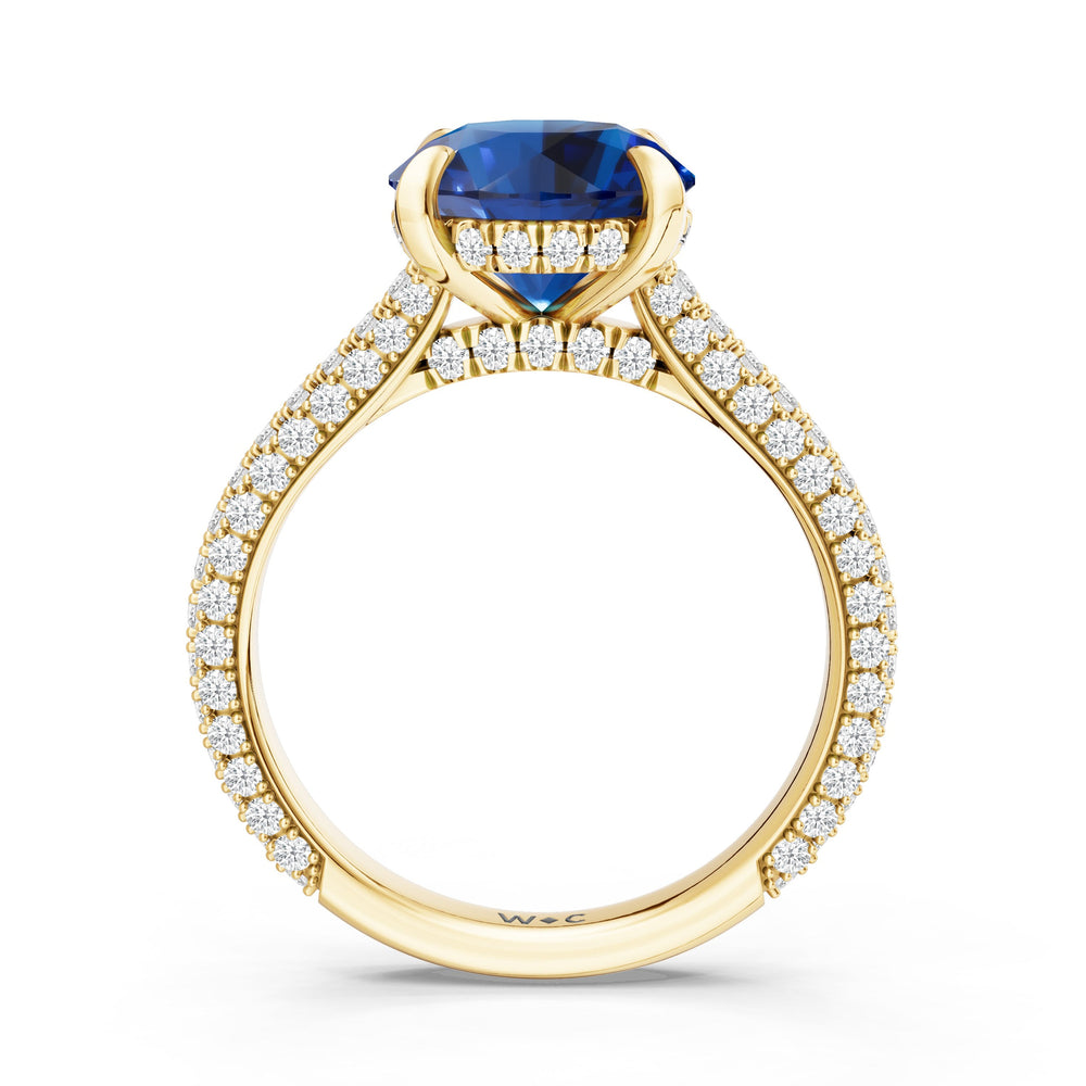 The Mariner Ring with Created Blue Sapphire Cut Diamond in 14KT Yellow Gold view 2
