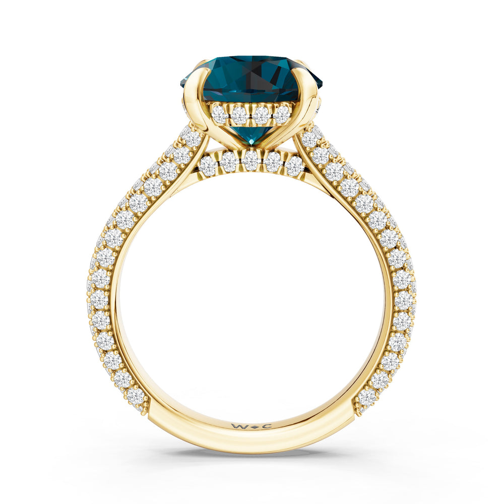 The Mariner Ring with 9X9 MM Cut Diamond in 14KT Yellow Gold view 2
