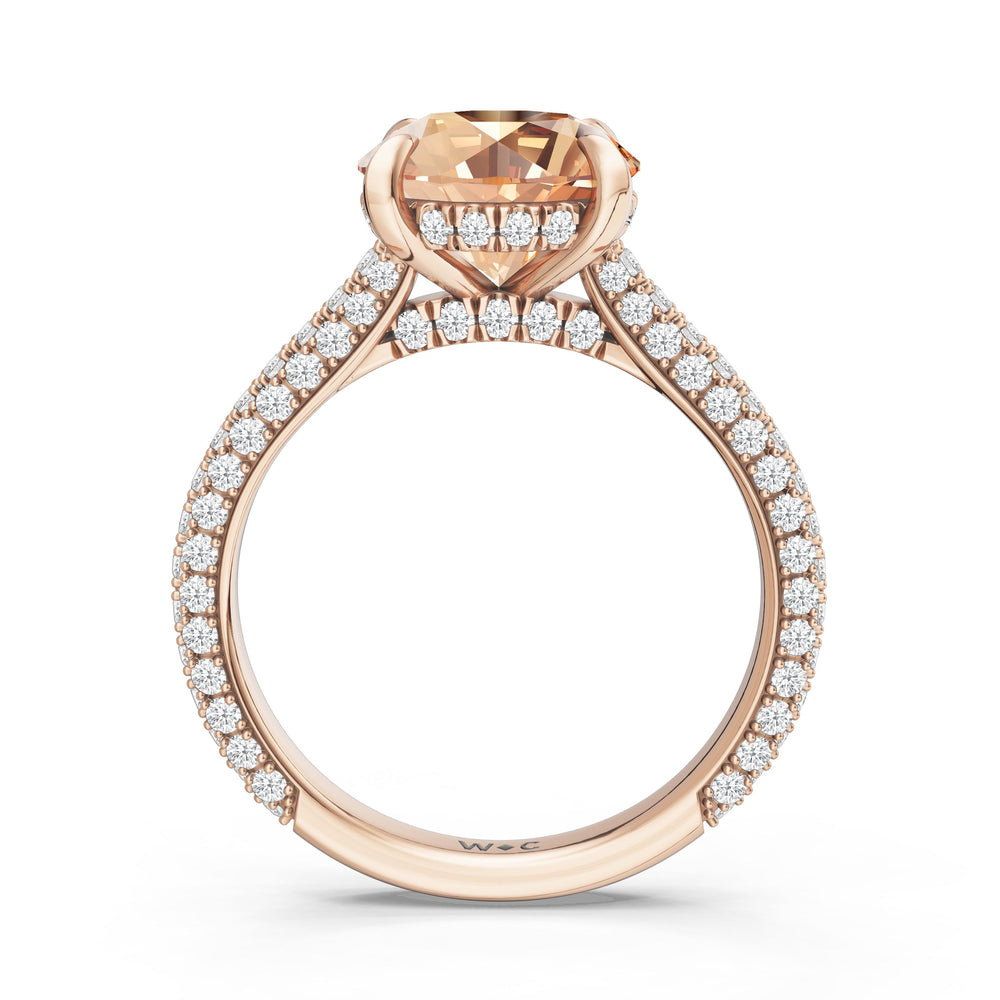 The Mariner Ring with Created Morganite Cut Diamond in 14KT Rose Gold view 2
