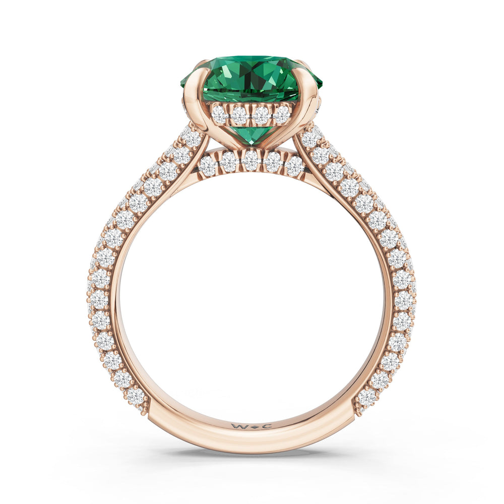The Mariner Ring with Created Emerald Cut Diamond in 14KT Rose Gold view 2
