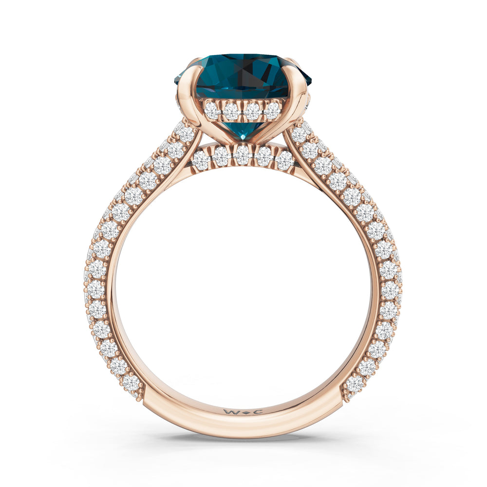 The Mariner Ring with 9X9 MM Cut Diamond in 14KT Rose Gold view 2
