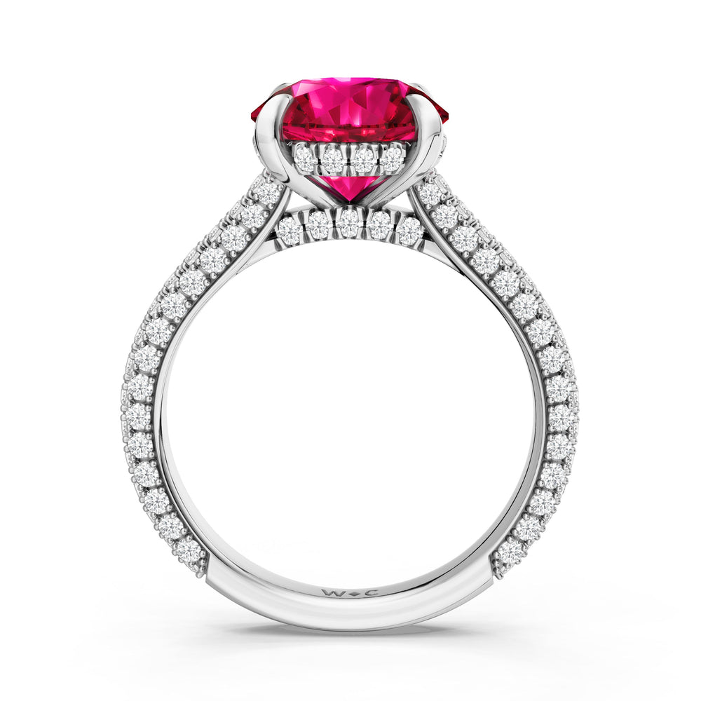 The Mariner Ring with Created Ruby Cut Diamond in 14KT Platinum view 2
