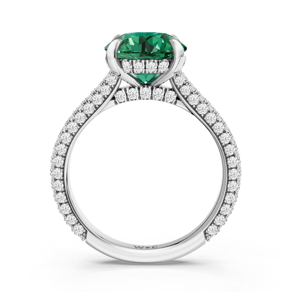 The Mariner Ring with 9X9 MM Cut Diamond in 14KT Platinum view 2
