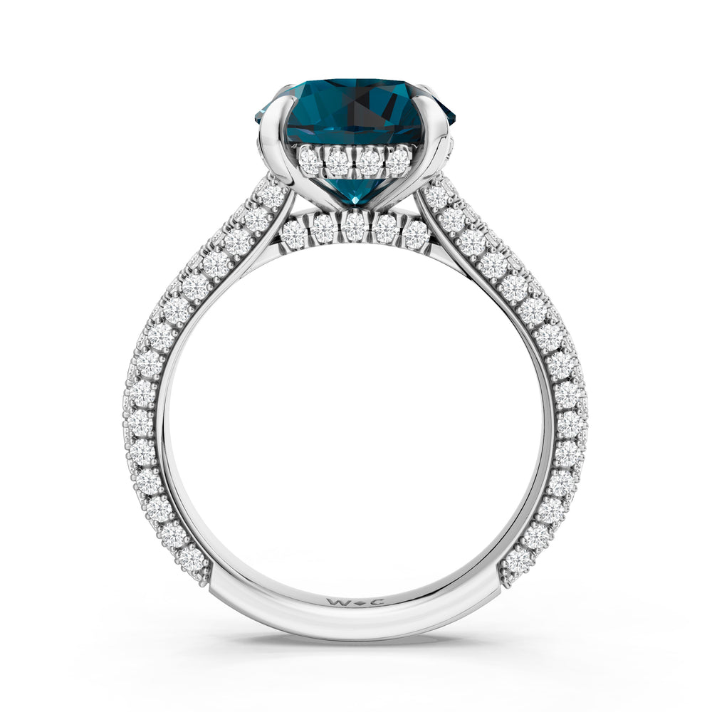 The Mariner Ring with 9X9 MM Cut Diamond in 14KT Platinum view 2
