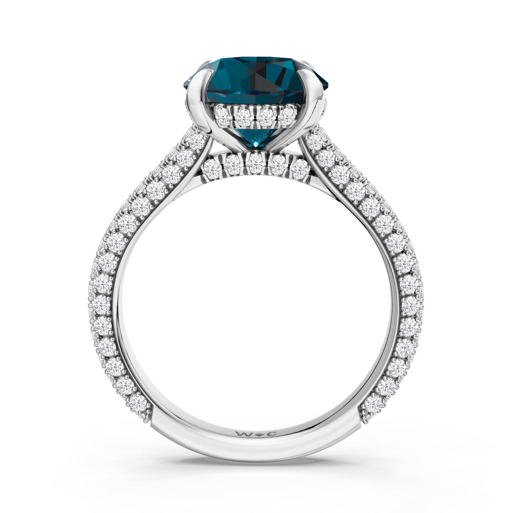 The Mariner Ring with Created London Blue Topaz Cut Diamond in 14KT Platinum view 2

