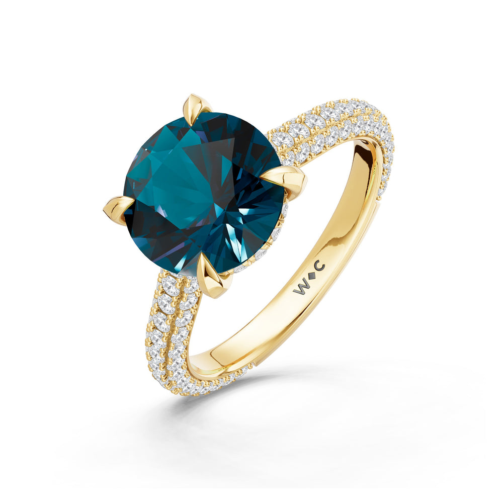 The Mariner Ring with 9X9 MM Cut Diamond in 14KT Yellow Gold view 3
