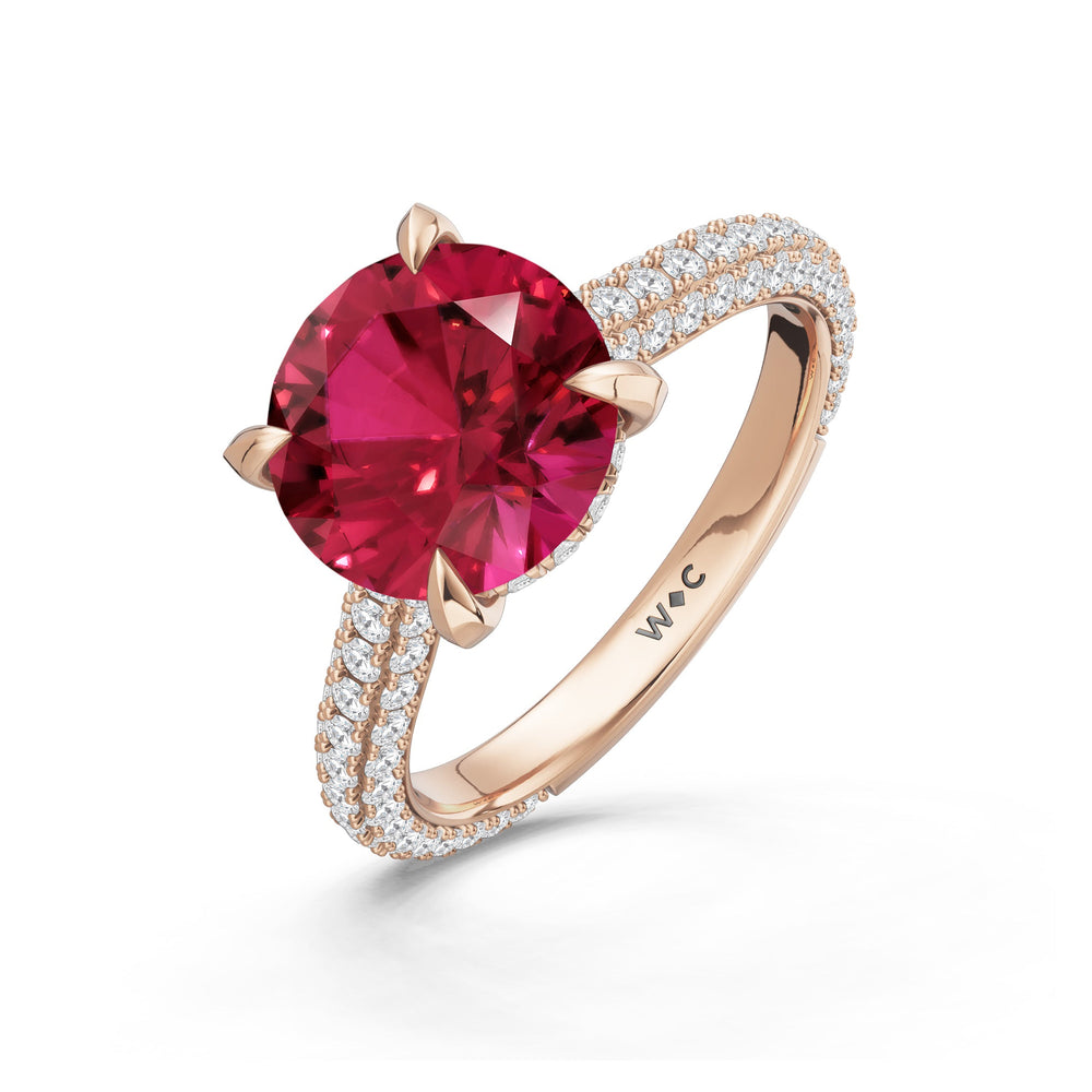 The Mariner Ring with Created Ruby Cut Diamond in 14KT Rose Gold view 3
