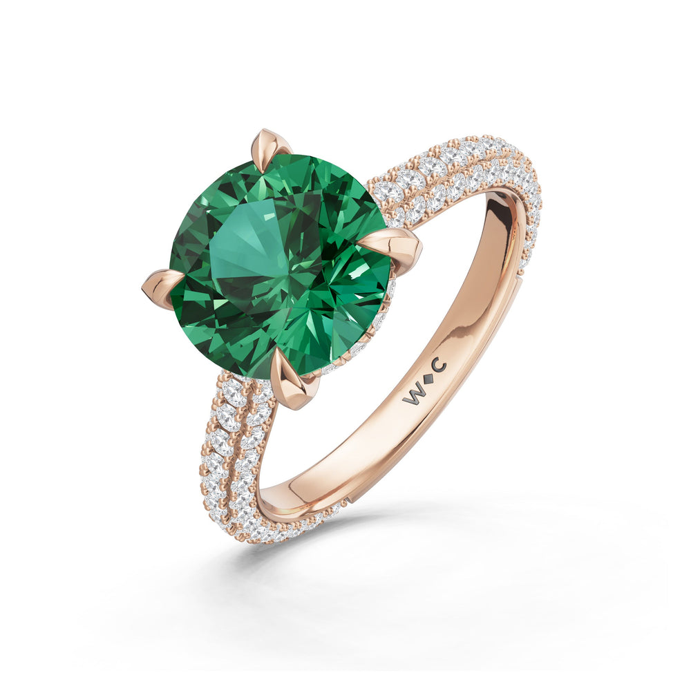 The Mariner Ring with Created Emerald Cut Diamond in 14KT Rose Gold view 3
