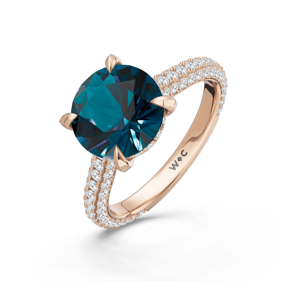 The Mariner Ring with 9X9 MM Cut Diamond in 14KT Rose Gold view 3

