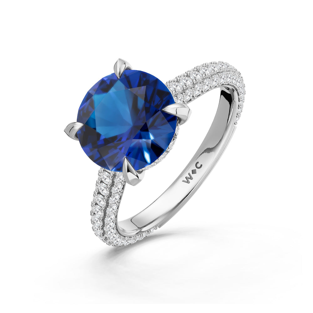 The Mariner Ring with 9X9 MM Cut Diamond in 14KT Platinum view 3
