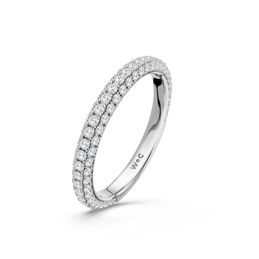 The Mariner Diamond Wedding Band with Created Ruby Cut Diamond in 14KT Platinum view 4
