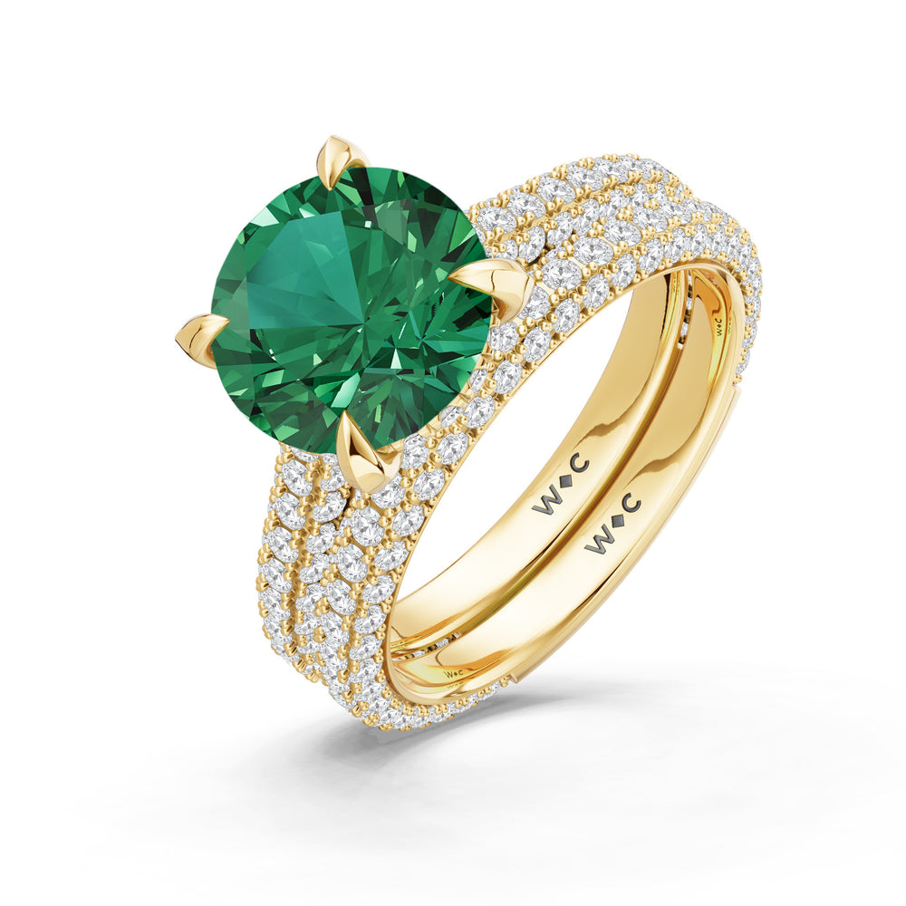 The Mariner Ring with Created Emerald Cut Diamond in 14KT Yellow Gold view 4
