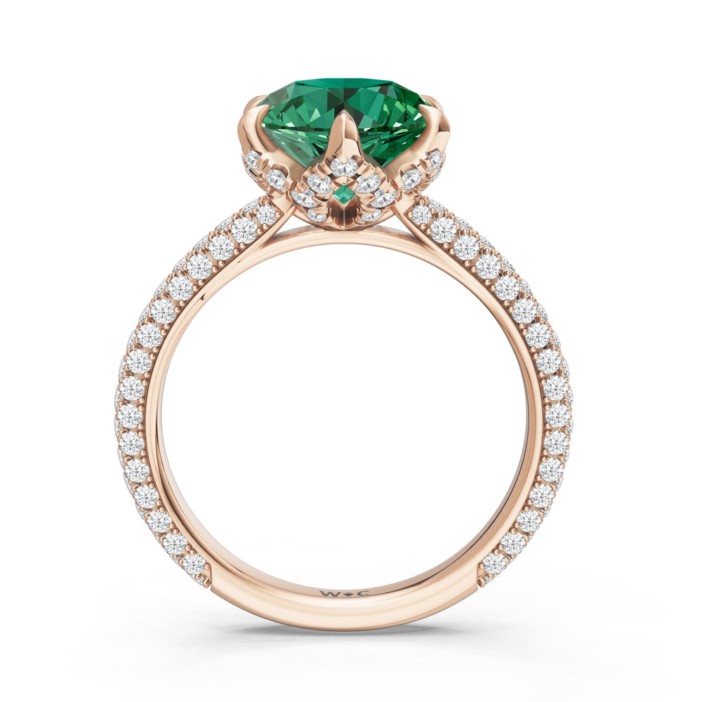 The Florence Ring with 9X9 MM Cut Diamond in 14KT Rose Gold view 2
