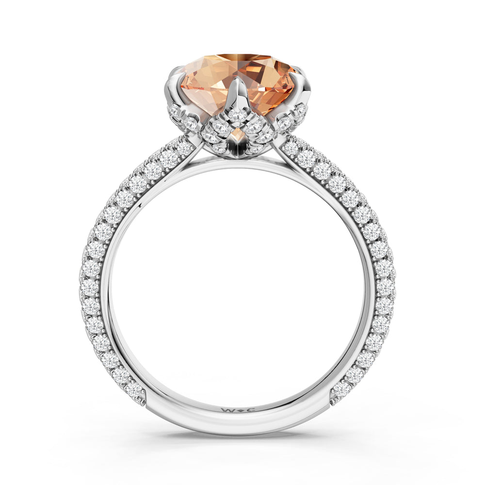 The Florence Ring with 9X9 MM Cut Diamond in 14KT Platinum view 2
