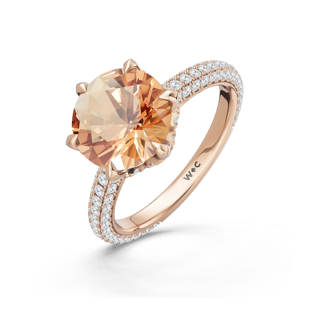 The Florence Ring with 9X9 MM Cut Diamond in 14KT Rose Gold view 3
