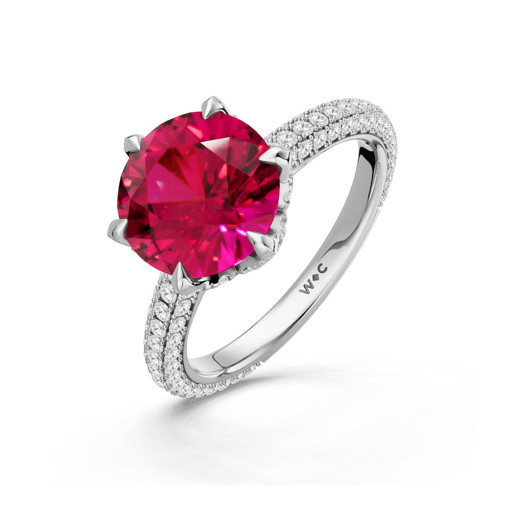 The Florence Ring with 9X9 MM Cut Diamond in 14KT Platinum view 3
