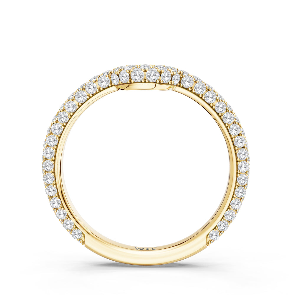 The Florence Diamond Wedding Band with Created Emerald Cut Diamond in 14KT Yellow Gold view 2
