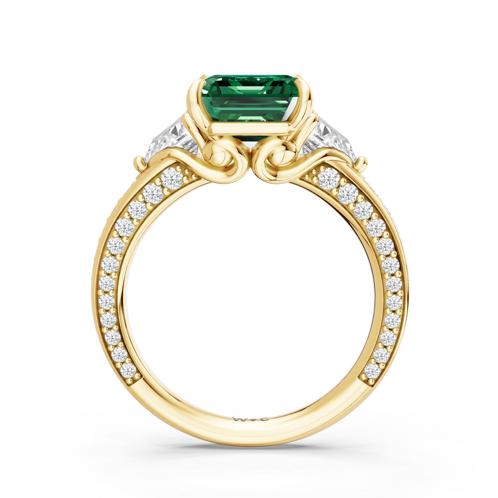 The Viridienne Ring with 10X8 MM Cut Diamond in 14KT Yellow Gold view 2
