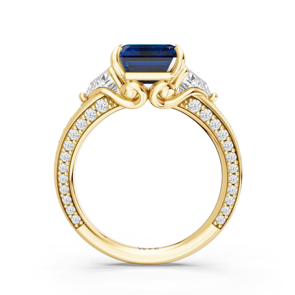 The Viridienne Ring with 10X8 MM Cut Diamond in 14KT Yellow Gold view 2
