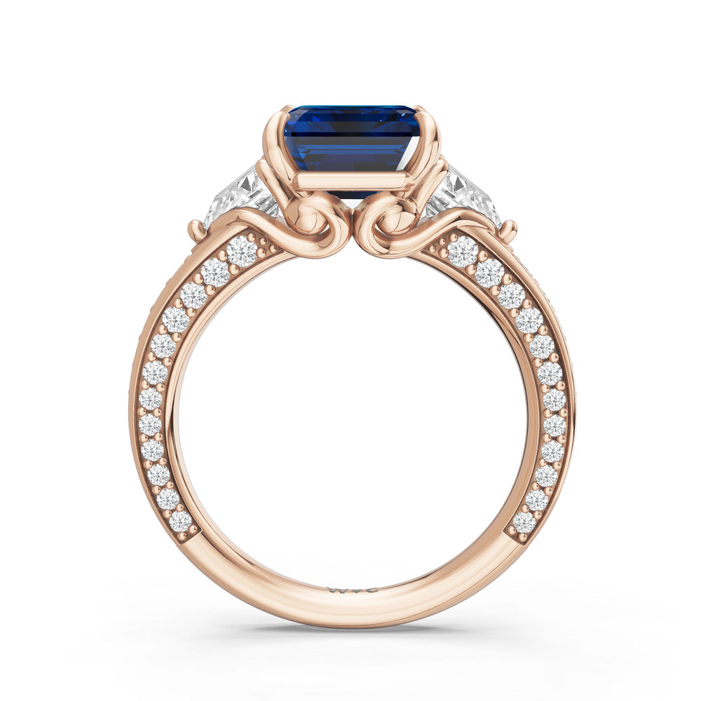 The Viridienne Ring with 10X8 MM Cut Diamond in 14KT Rose Gold view 2
