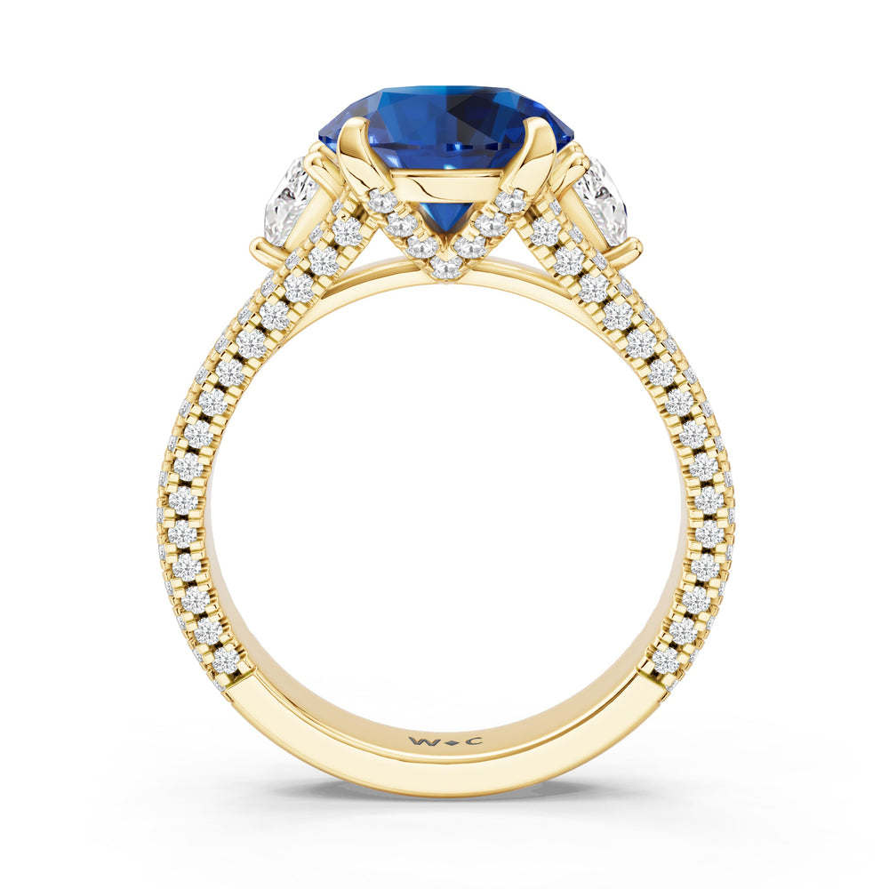 The Indigo Ring with 9X9 MM Cut Diamond in 14KT Yellow Gold view 2
