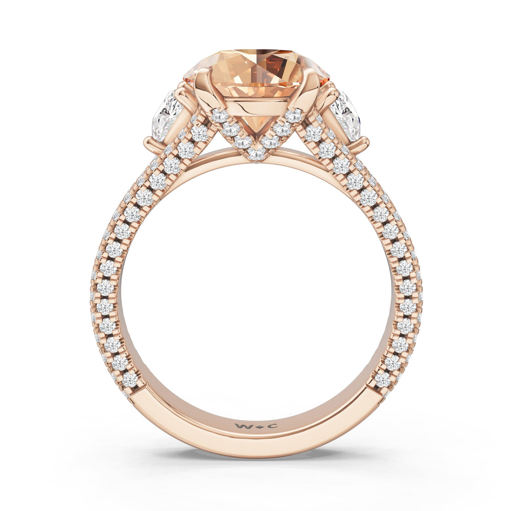 The Indigo Ring with Created Morganite Cut Diamond in 14KT Rose Gold view 2
