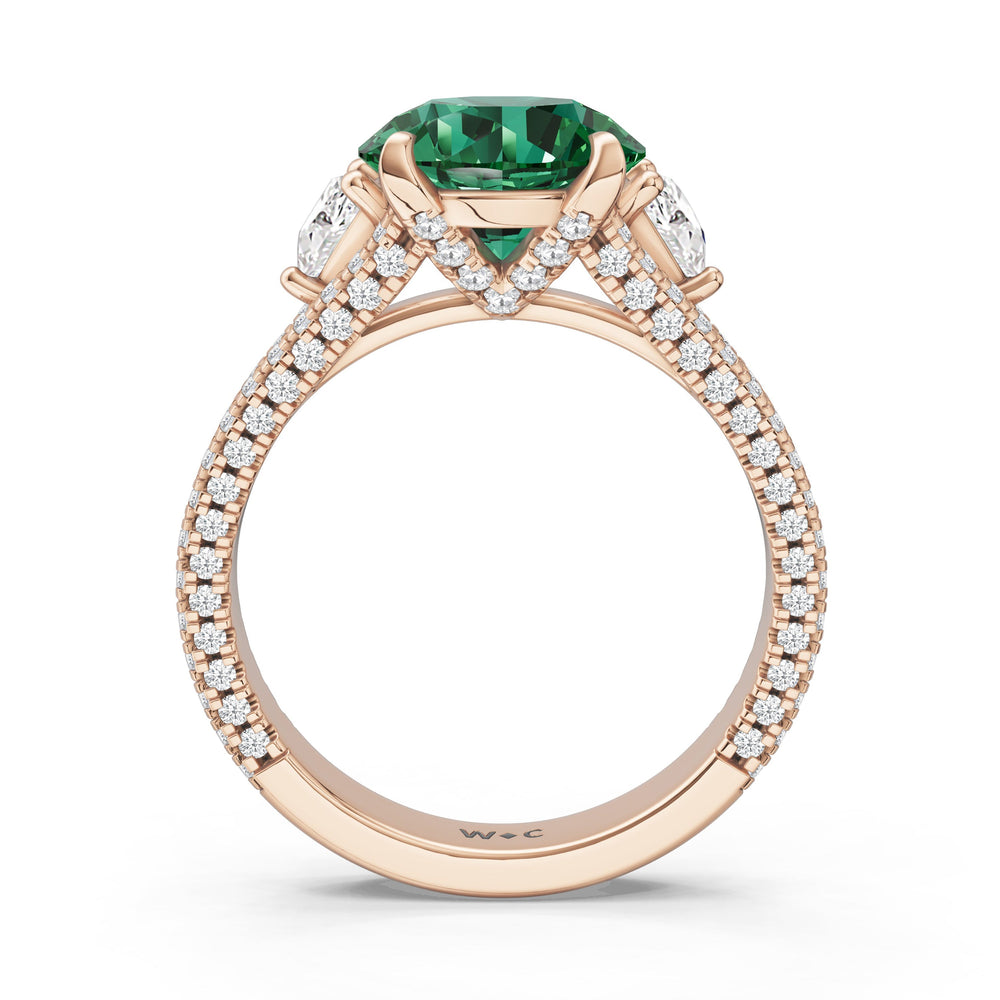 The Indigo Ring with Created Emerald Cut Diamond in 14KT Rose Gold view 2
