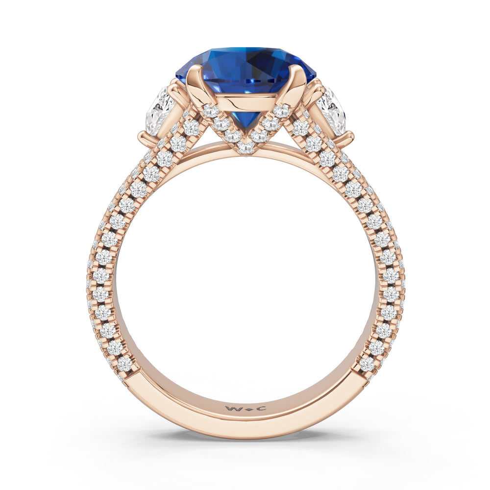 The Indigo Ring with 9X9 MM Cut Diamond in 14KT Rose Gold view 2
