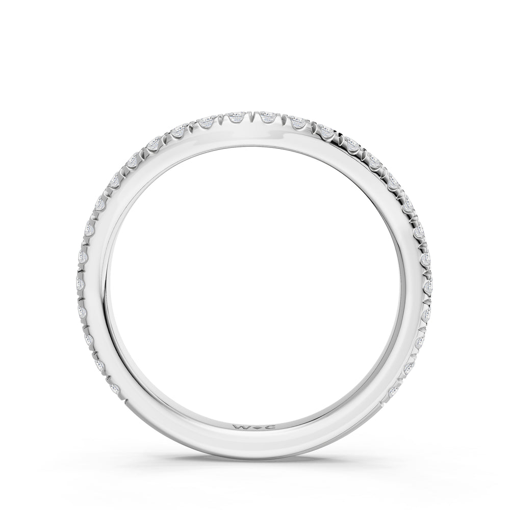 The Viridelle Diamond Wedding Band with Created Ruby Cut Diamond in 14KT Platinum view 2
