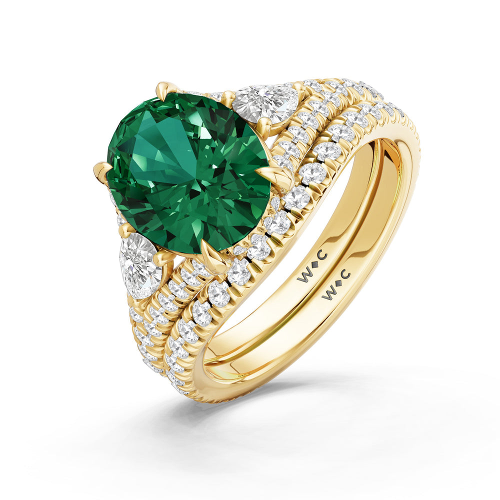 The Viridelle Ring with Created Emerald Cut Diamond in 14KT Yellow Gold view 4
