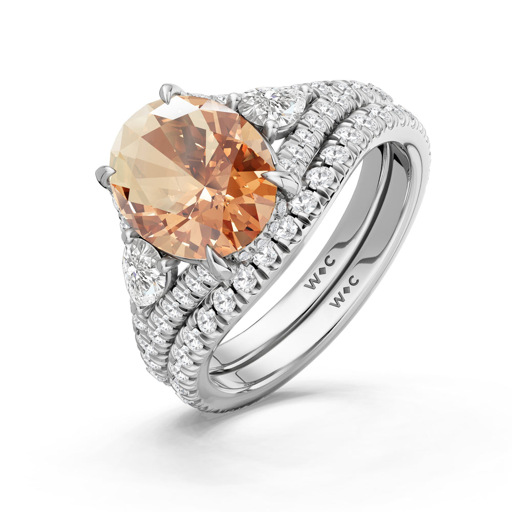 The Viridelle Ring with Created Morganite Cut Diamond in 14KT Platinum view 4
