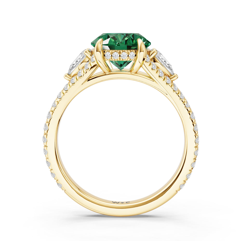 The Viridelle Ring with Created Emerald Cut Diamond in 14KT Yellow Gold view 2
