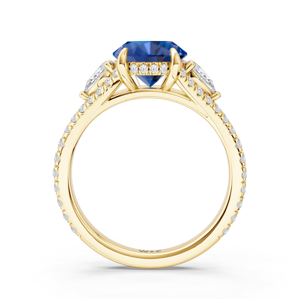 The Viridelle Ring with 10X8 MM Cut Diamond in 14KT Yellow Gold view 2
