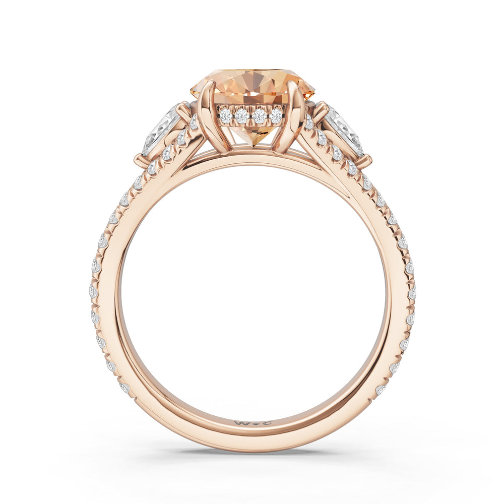 The Viridelle Ring with 10X8 MM Cut Diamond in 14KT Rose Gold view 2
