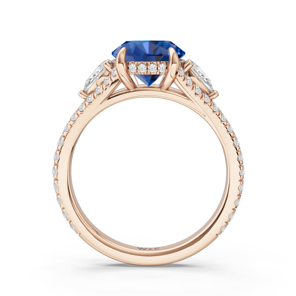 The Viridelle Ring with Created Blue Sapphire Cut Diamond in 14KT Rose Gold view 2
