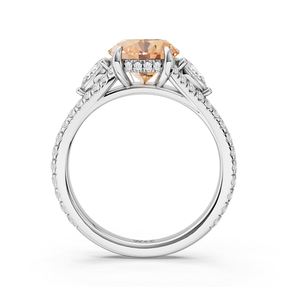 The Viridelle Ring with Created Morganite Cut Diamond in 14KT Platinum view 2
