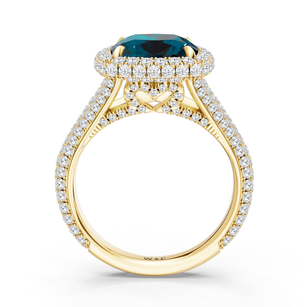 The Viridalis Ring with 9X9 MM Cut Diamond in 14KT Yellow Gold view 2
