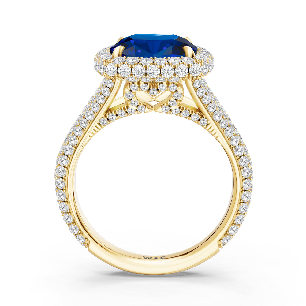 The Viridalis Ring with 9X9 MM Cut Diamond in 14KT Yellow Gold view 2
