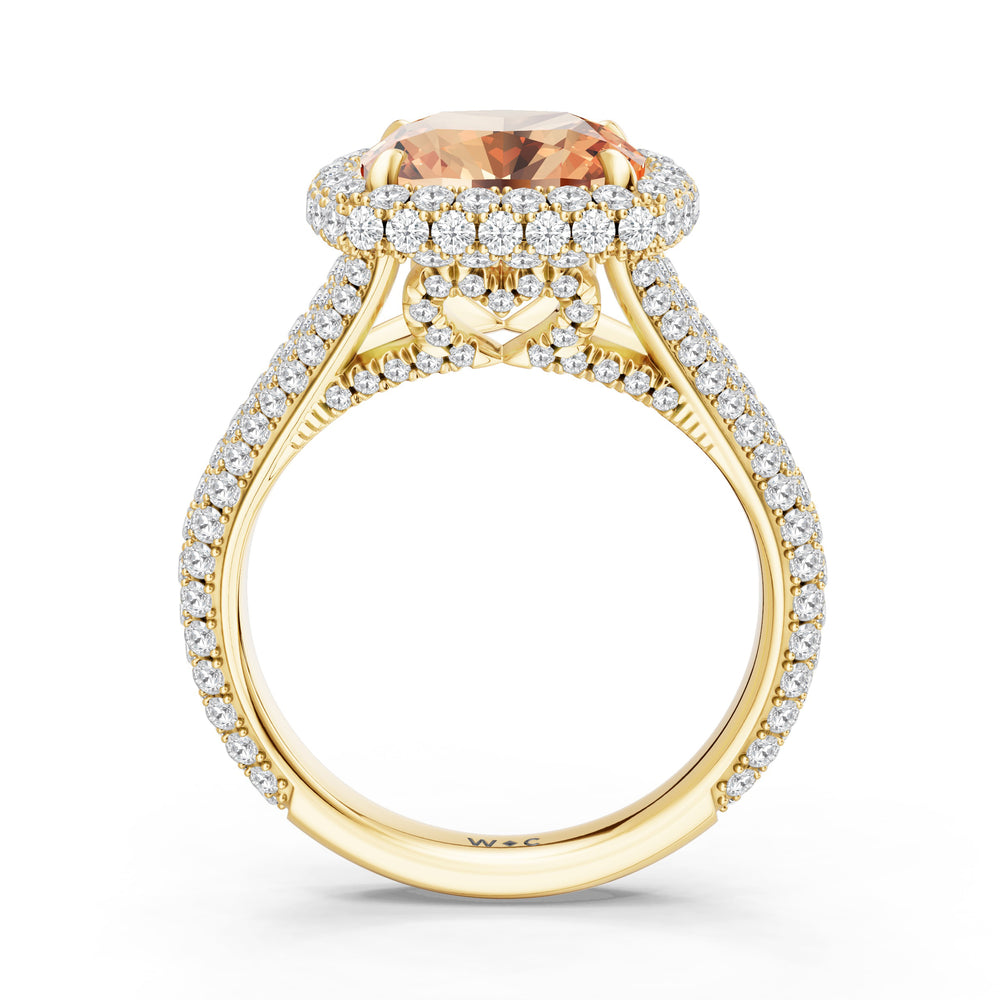 The Viridalis Ring with 9X9 MM Cut Diamond in 14KT Yellow Gold view 2
