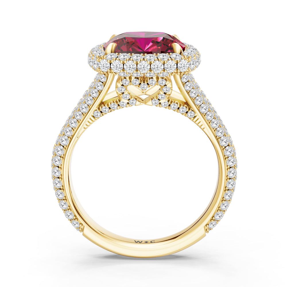 The Viridalis Ring with 9X9 MM Cut Diamond in 14KT Yellow Gold view 2
