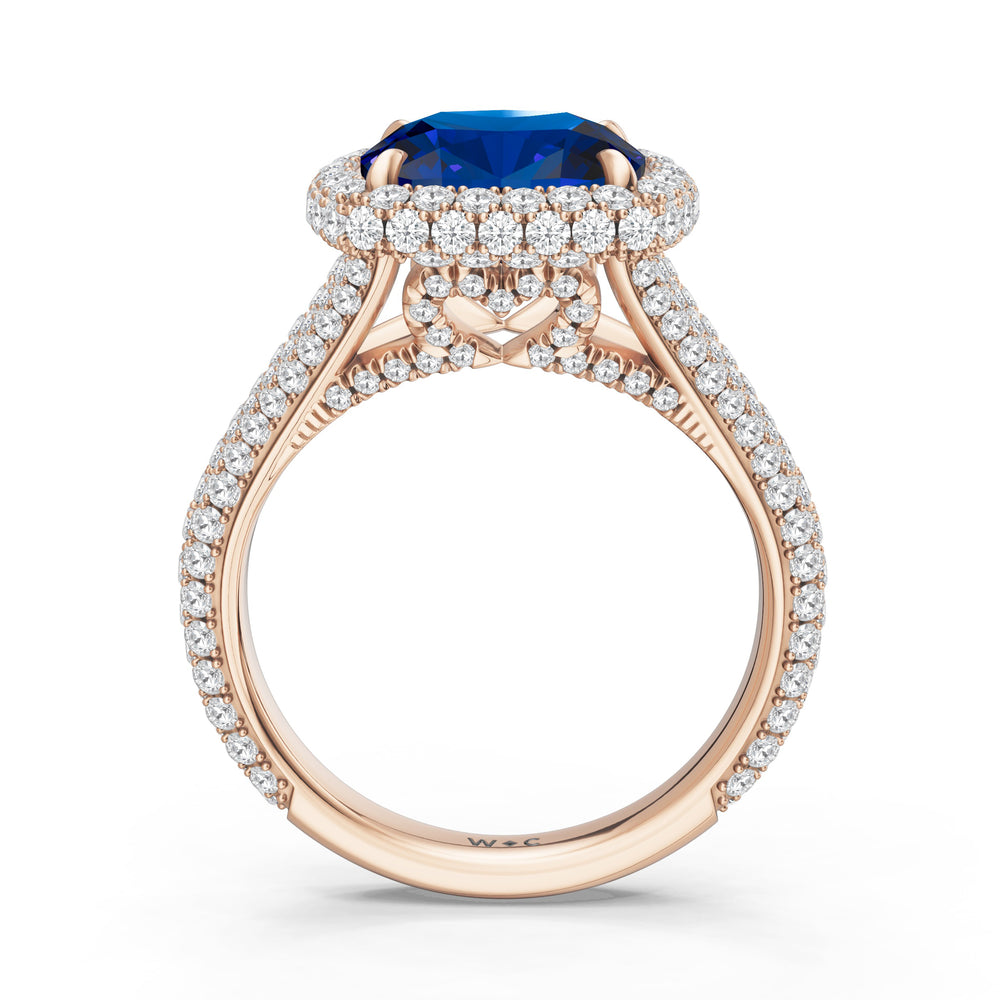 The Viridalis Ring with 9X9 MM Cut Diamond in 14KT Rose Gold view 2
